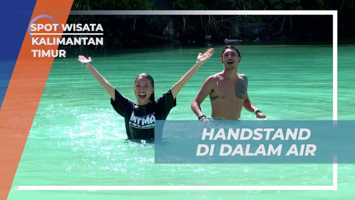 Lomba Handstand Seru di Bawah Air Laguna Kehe Daing, Kalimantan Timur