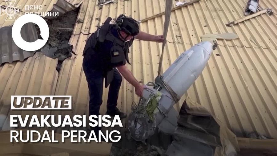 Video Penampakan Sisa-sisa Rudal Rusia di Atap Rumah Warga Odessa Ukraina