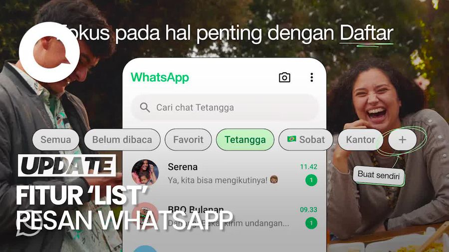Video: Fitur List WhatsApp, Bisa Saring Kategori Pesan Lebih Spesifik 