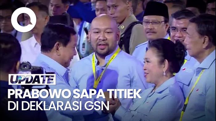 Video Prabowo Sapa Titiek di Deklarasi GSN: Kok Tepuk Tangannya Paling Keras?