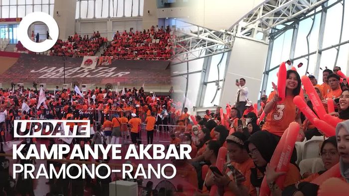 Video: Penampakan Massa Pendukung Pramono-Rano Berdatangan ke Velodrome