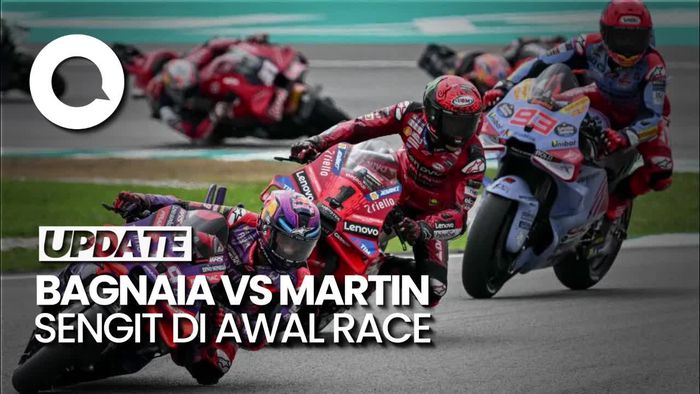Video Kejar-kejaran Sengit Bagnaia Vs Martin di MotoGP Malaysia