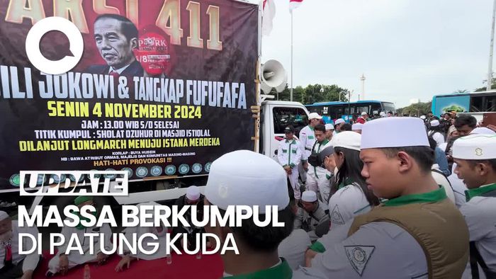 Video: Tak Bisa ke Istana, Massa Aksi 411 Berzikir di Kawasan Patung Kuda