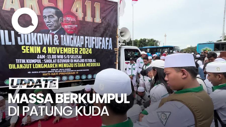Video: Tak Bisa ke Istana, Massa Aksi 411 Berzikir di Kawasan Patung Kuda