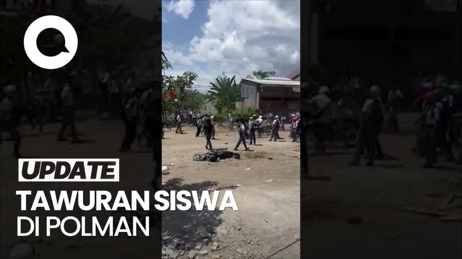 Video: Heboh 2 Kelompok Siswa di Polman Tawuran Gegara Saling Tatap