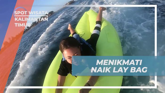 Menjaga Keseimbangan saat Menikmati Sensasi Naik Lay Bag di Derawan Kalimantan Timur