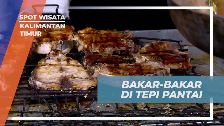 Asyiknya Bakar-bakar Daging dan Sate di Tepi Pantai Derawan Kalimantan Timur