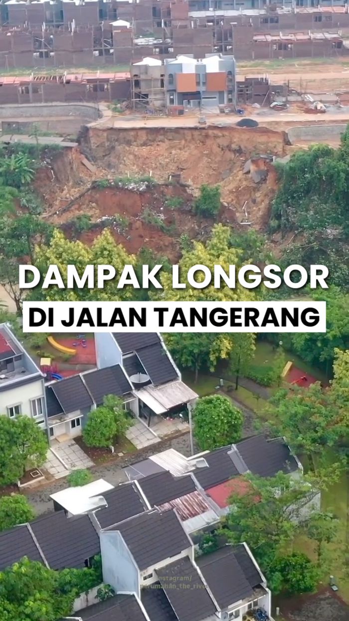 Video Melihat dari Udara Dampak Longsor di Jalan Penghubung Tangerang-Bogor