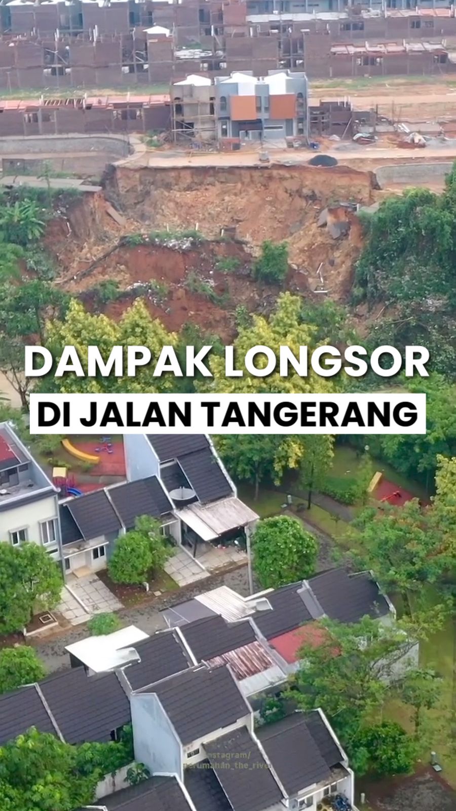 Video Melihat dari Udara Dampak Longsor di Jalan Penghubung Tangerang-Bogor