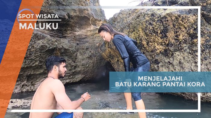 Menjelajahi Batu Karang di Pantai Batu Kora, Maluku