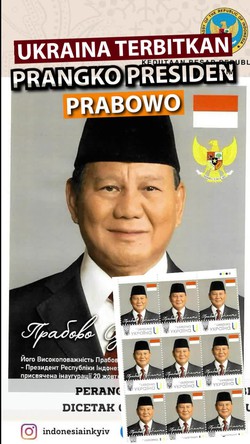 Video: Wajah Prabowo Terpampang di Prangko Ukraina