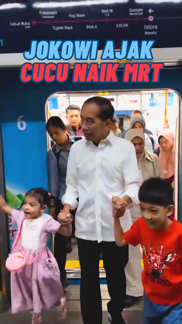 Video: Momen Jokowi Ajak Cucu Jalan-jalan Naik MRT