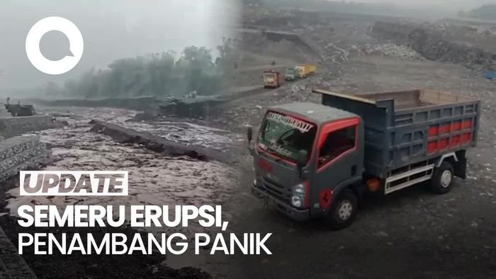 Video Gunung Semeru Erupsi, Penambang Kocar-kacir