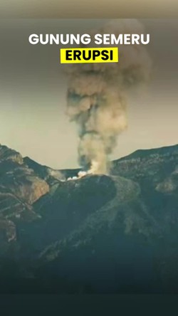 Video: Gunung Semeru Erupsi, Luncurkan Abu Vulkanik Setinggi 1 Km