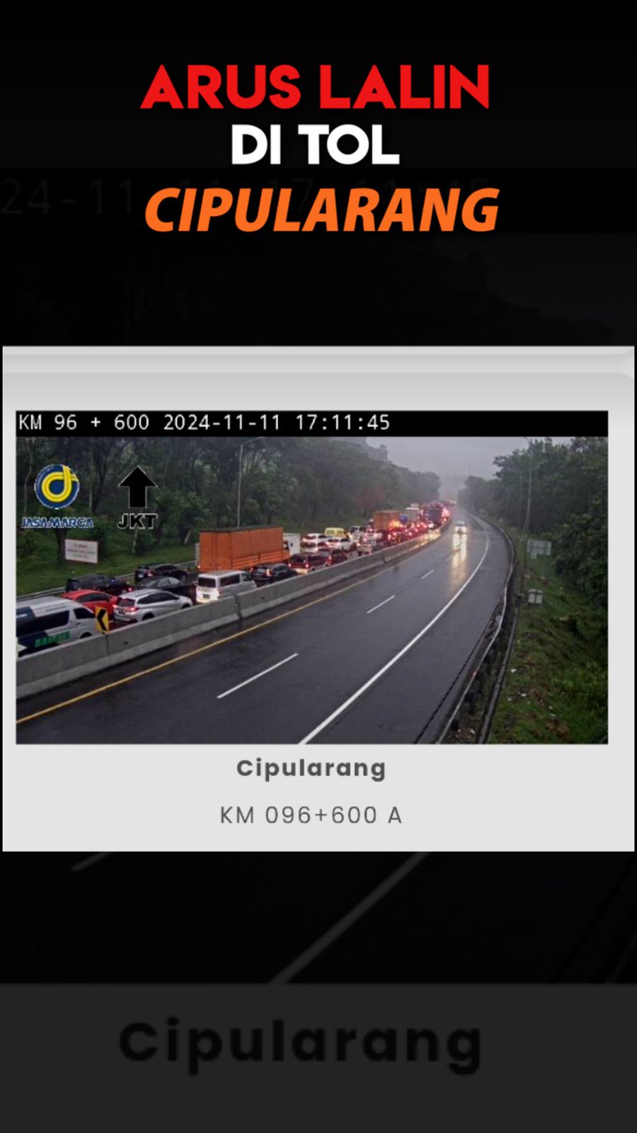 Video CCTV: Kemacetan Imbas Kecelakaan Beruntun di Tol Cipularang 