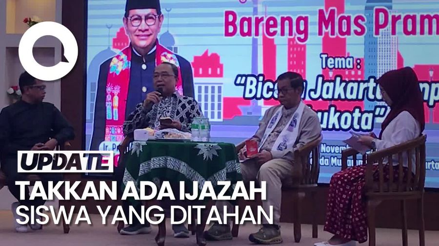 Video Pramono Janji Takkan Ada Ijazah Siswa Ditahan Sekolah Jika Ia Terpilih