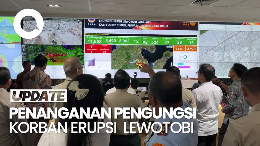 Video BNPB: Pengungsi Korban Erupsi Gunung Lewotobi Capai 11.553 Orang