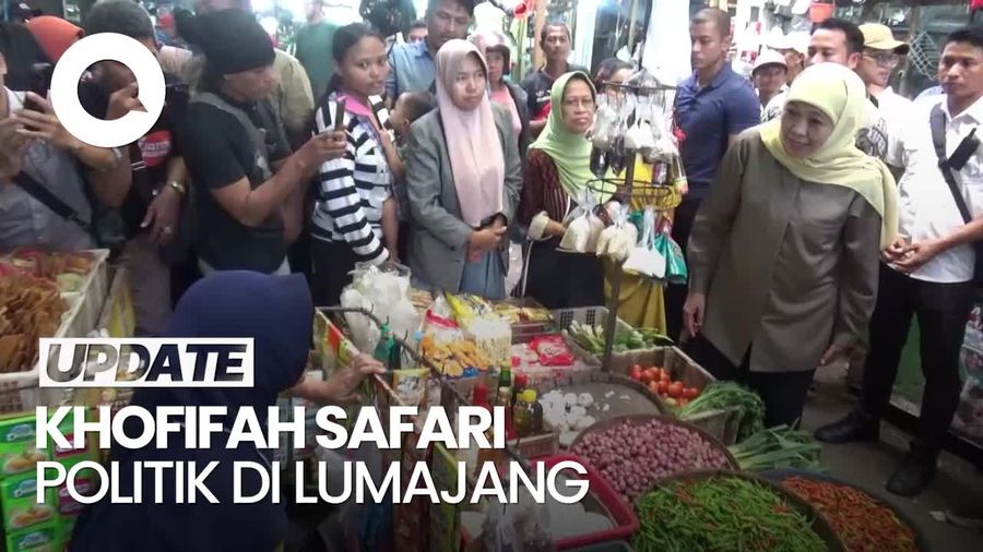 Video: Khofifah Safari Politik ke Pasar di Lumajang, Bicara Harga Cabai yang Anjlok