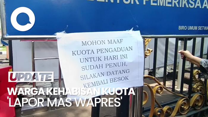 Video Momen Warga Tak Bisa Lapor Mas Wapres gegara Kuota Penuh