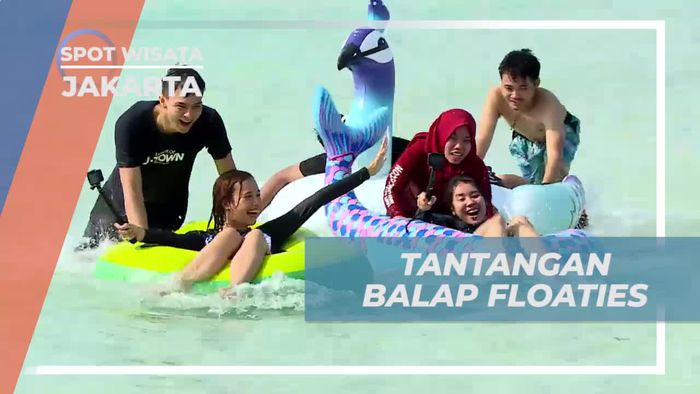 Tantangan Seru Balap Floaties di Pulau Dolphin, Jakarta