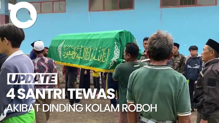 Video 4 Santri Sukabumi Tewas Akibat Dinding Kolam Ponpes di Sukabumi Roboh