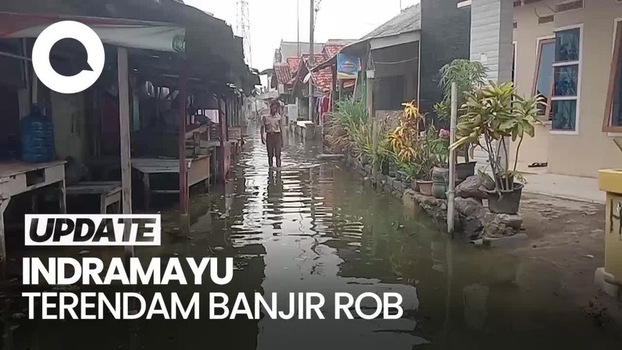 Video Banjir Rob Merendam Pesisir Indramayu