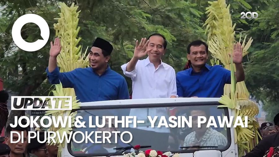 Antusiasme Warga Purwokerto Warnai Pawai Jokowi dan Luthfi-Yasin