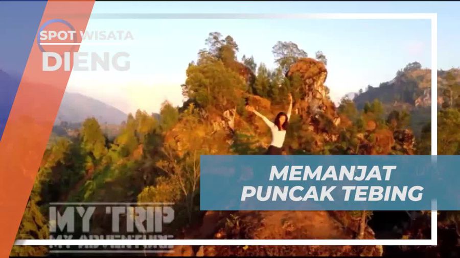 Mendaki Tebing Kecil di Batu Pandang Dieng