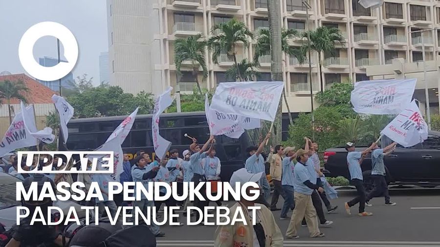 Video: Pendukung Tiga Paslon Pilgub Jakarta Mulai Padati Venue Debat