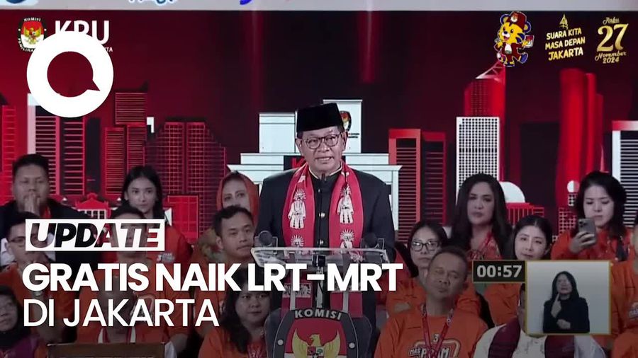 Video Janji Pramono Anung Gratiskan LRT-MRT di Jakarta