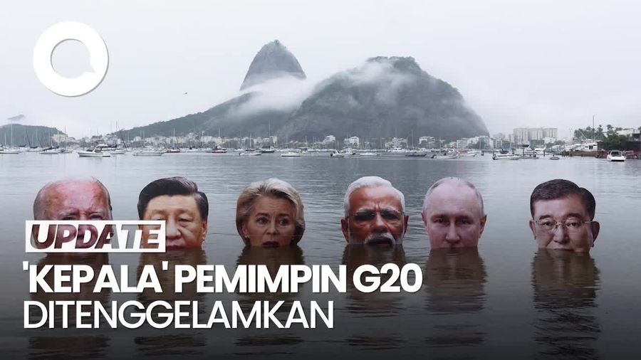 Video: Kala Kepala Biden-Xi Jinping Ditenggelamkan di Teluk Botafogo Brasil