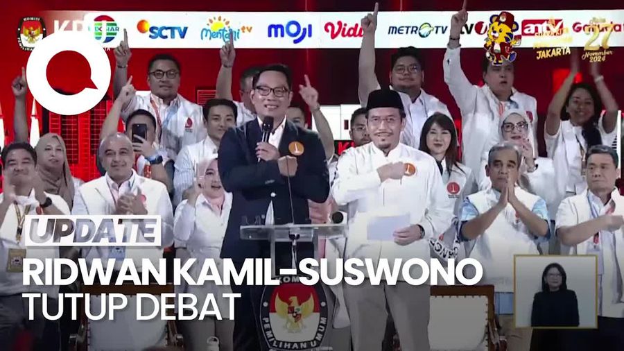 Video Tutup Debat, Ridwan Kamil-Suswono: Niatkan Kekuasaan untuk Ibadah