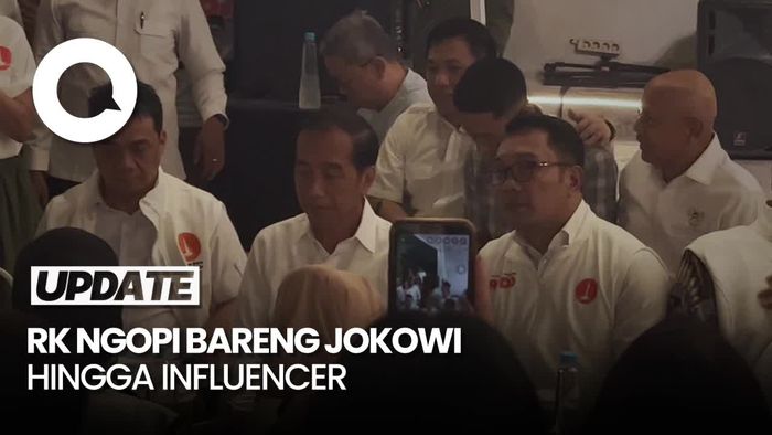 Video: Momen Jokowi-Ridwan Kamil Ngopi Bareng Relawan di Jakpus