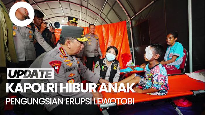 Video: Momen Kapolri Semangati Anak-anak Korban Erupsi Lewotobi