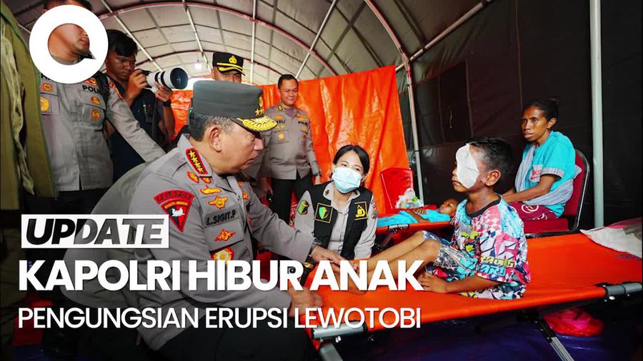 Video: Momen Kapolri Semangati Anak-anak Korban Erupsi Lewotobi