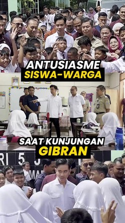 Video: Siswa-Warga Rebutan Selfie Bareng Gibran saat Tinjau Makan Bergizi di Jakbar