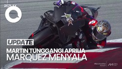 Video Martin Tunggangi Aprilia, Marquez Menyala dengan Desmosedici GP25