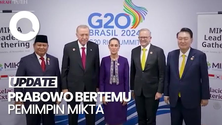 Video: Momen Prabowo Bertemu Pemimpin MIKTA di Sela KTT G20 Brasil