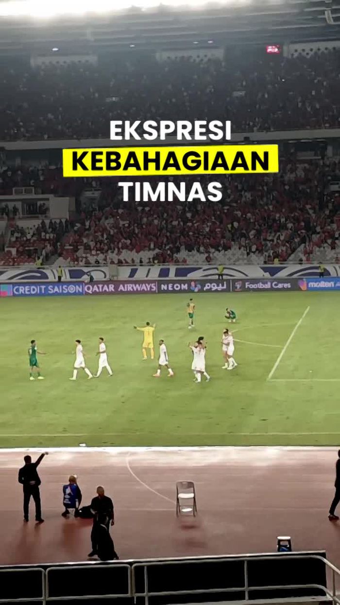 Video: Ekspresi Kebahagiaan Timnas Indonesia Seusai Menang Lawan Arab Saudi