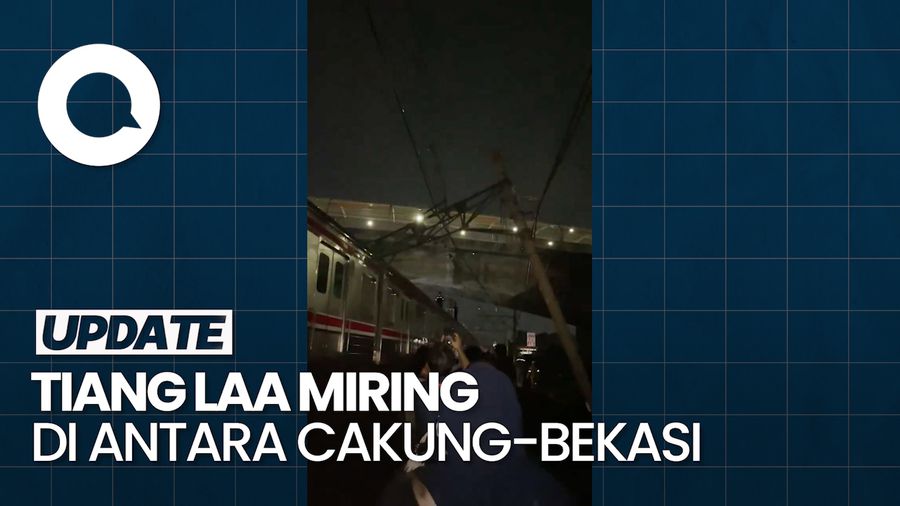 Video: Penampakan Tiang LAA Miring yang Ganggu Perjalanan KA-KRL