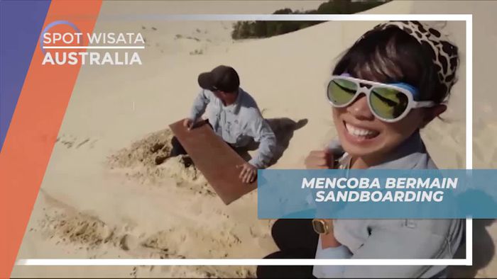 Mencoba Bermain Sandboarding, Australia