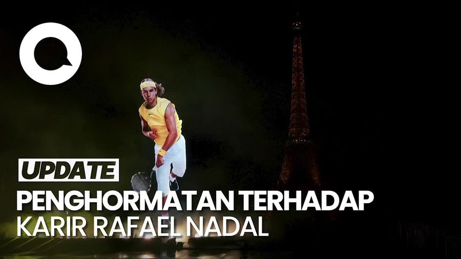 Video: Hologram Rafael Nadal Mejeng Dekat Menara Eiffel Setelah Pengumuman Pensiun