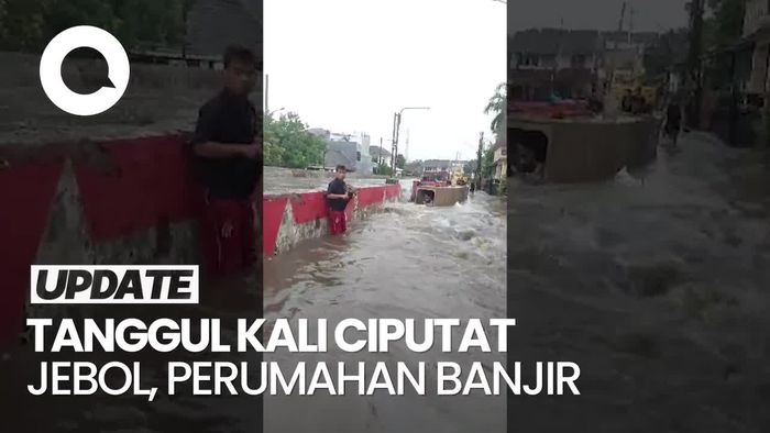 Video: Penampakan Tanggul Jebol Bikin Perumahan di Tangsel Banjir