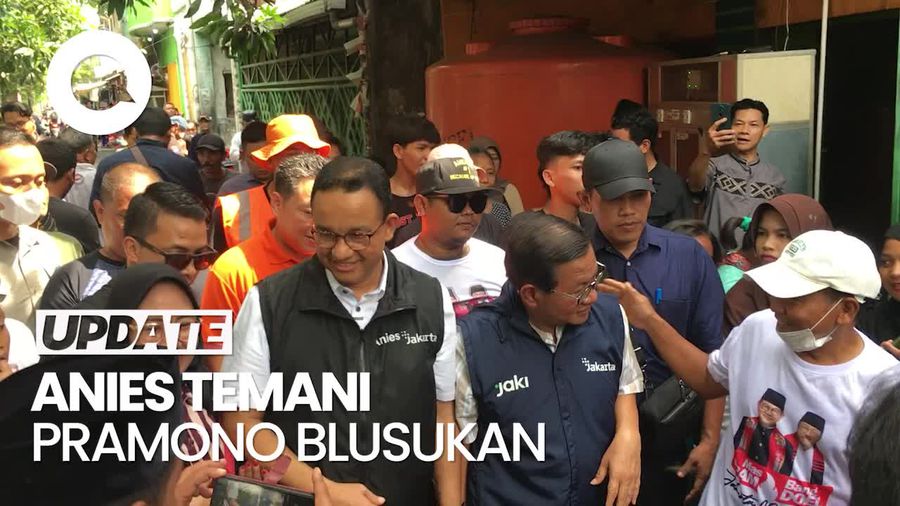 Video: Momen Anies Dampingi Pramono Blusukan di Kapuk Jakarta Barat