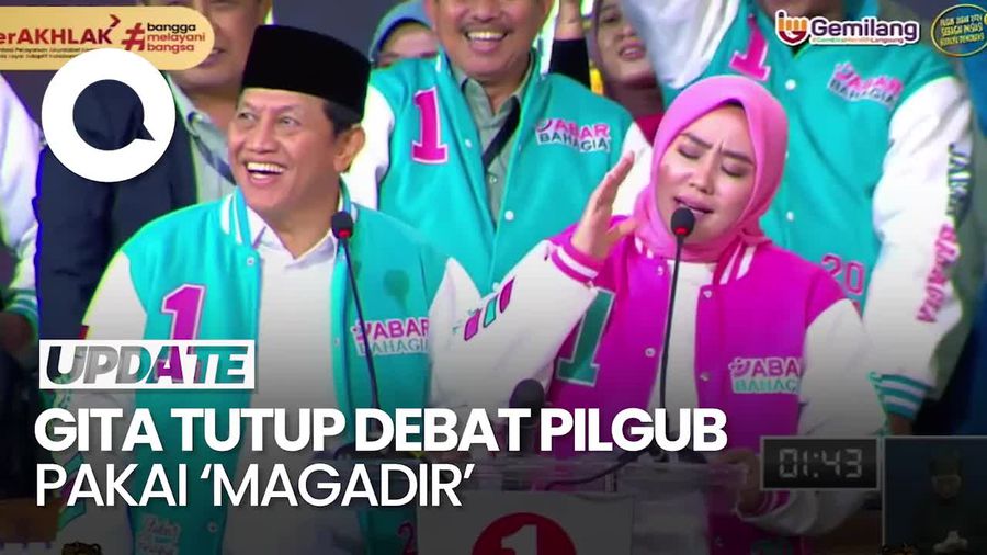 Video: Gita Tutup Debat Pemungkas Pilgub Jabar dengan Nyanyi Magadir