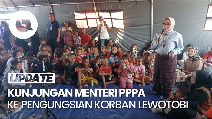 Video: Menteri PPPA Kunjungi Lokasi Pengungsian Korban Erupsi Gunung Lewotobi 