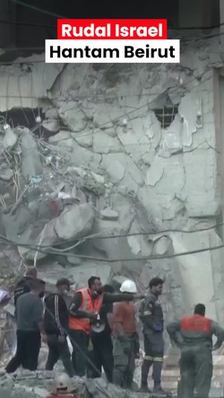 Video: Penampakan Rudal Israel Hantam Jantung Kota Beirut, 4 Orang Tewas