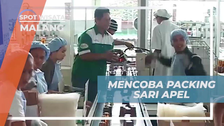 Mencoba Lomba Packing Sari Apel di Kota Malang