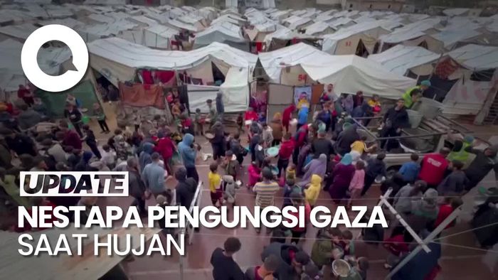 Video: Pengungsi di Gaza Keluhkan Tenda Bocor saat Dilanda Hujan