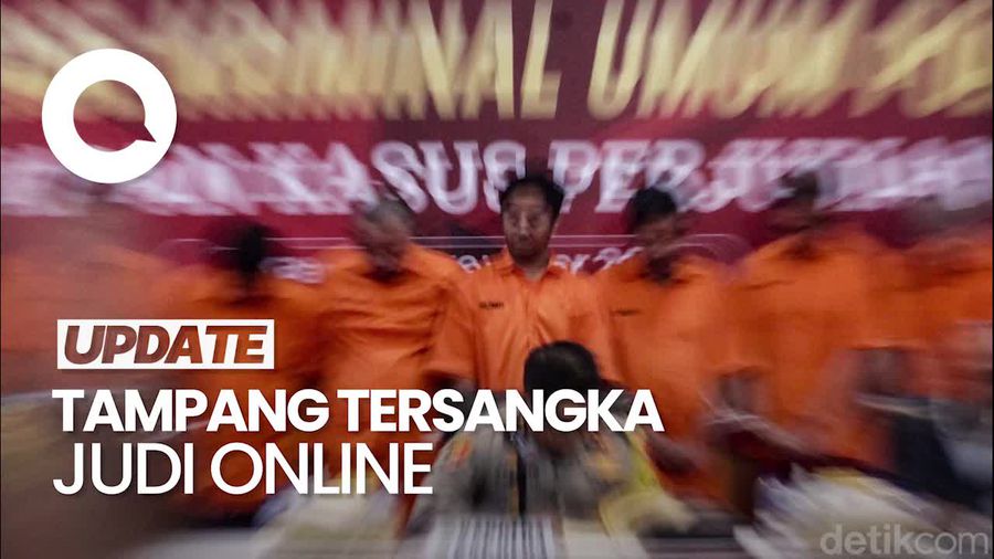 Video: Tampang Puluhan Tersangka Kasus Judi Online Komdigi Berbaju Tahanan